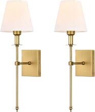 Load image into Gallery viewer, Modern Classic Indoor Wall Sconces Set of 2 - Flared Fabric Shade Design