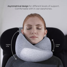 Load image into Gallery viewer, Compact Deep Blue Travel Neck Pillow with Asymmetrical Design - Washable Cover