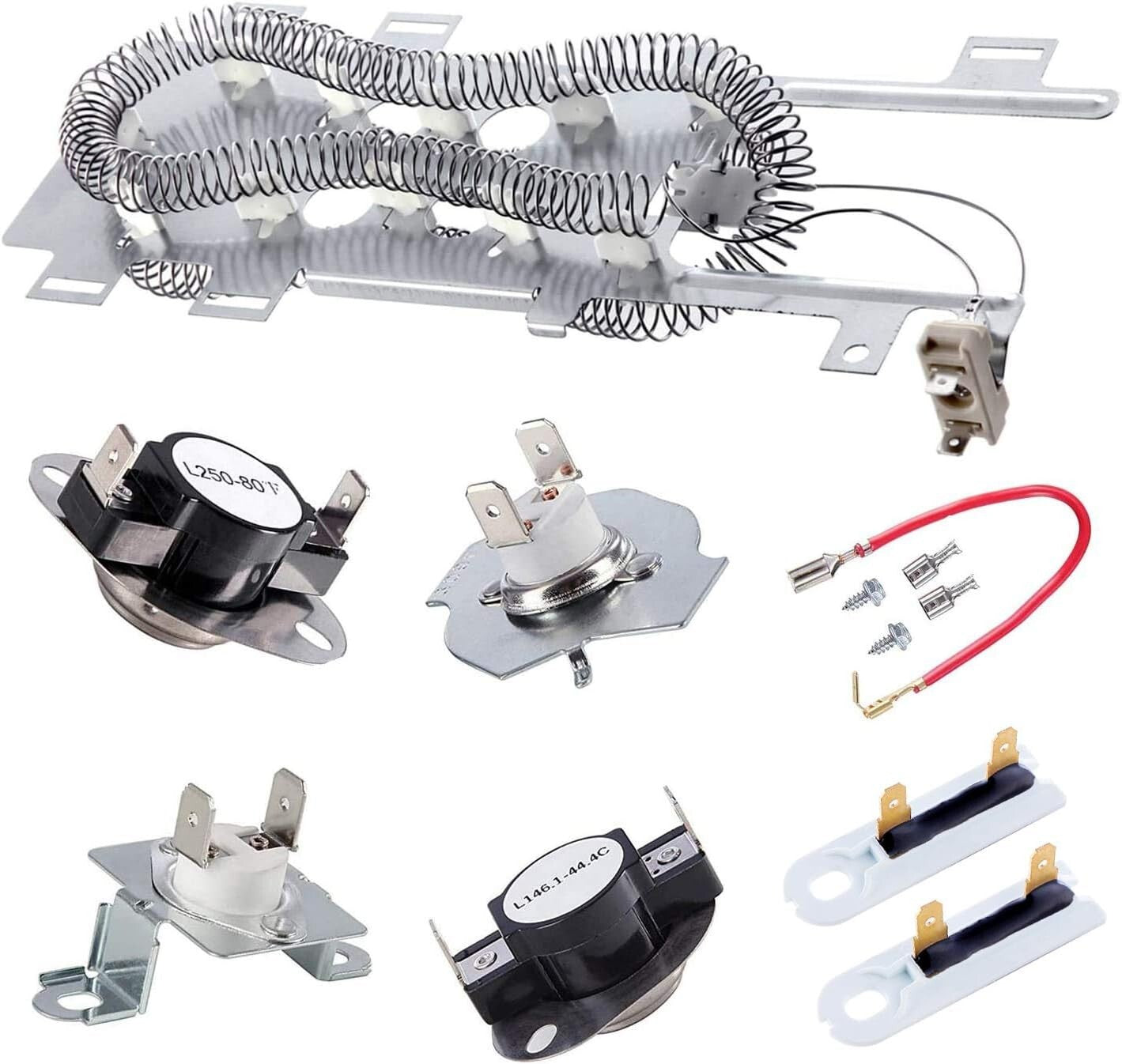 8544771 Dryer Heating Element & Thermal Fuse Kit - Compatible with Major Brands