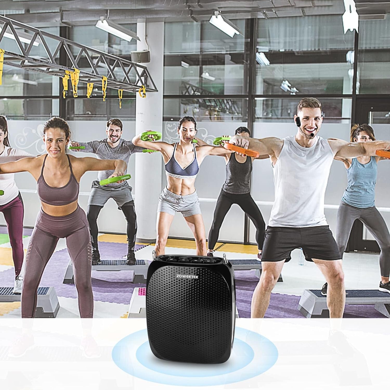 10W Teacher Voice Amplifier with UHF Wireless & Wired Microphones for Classrooms