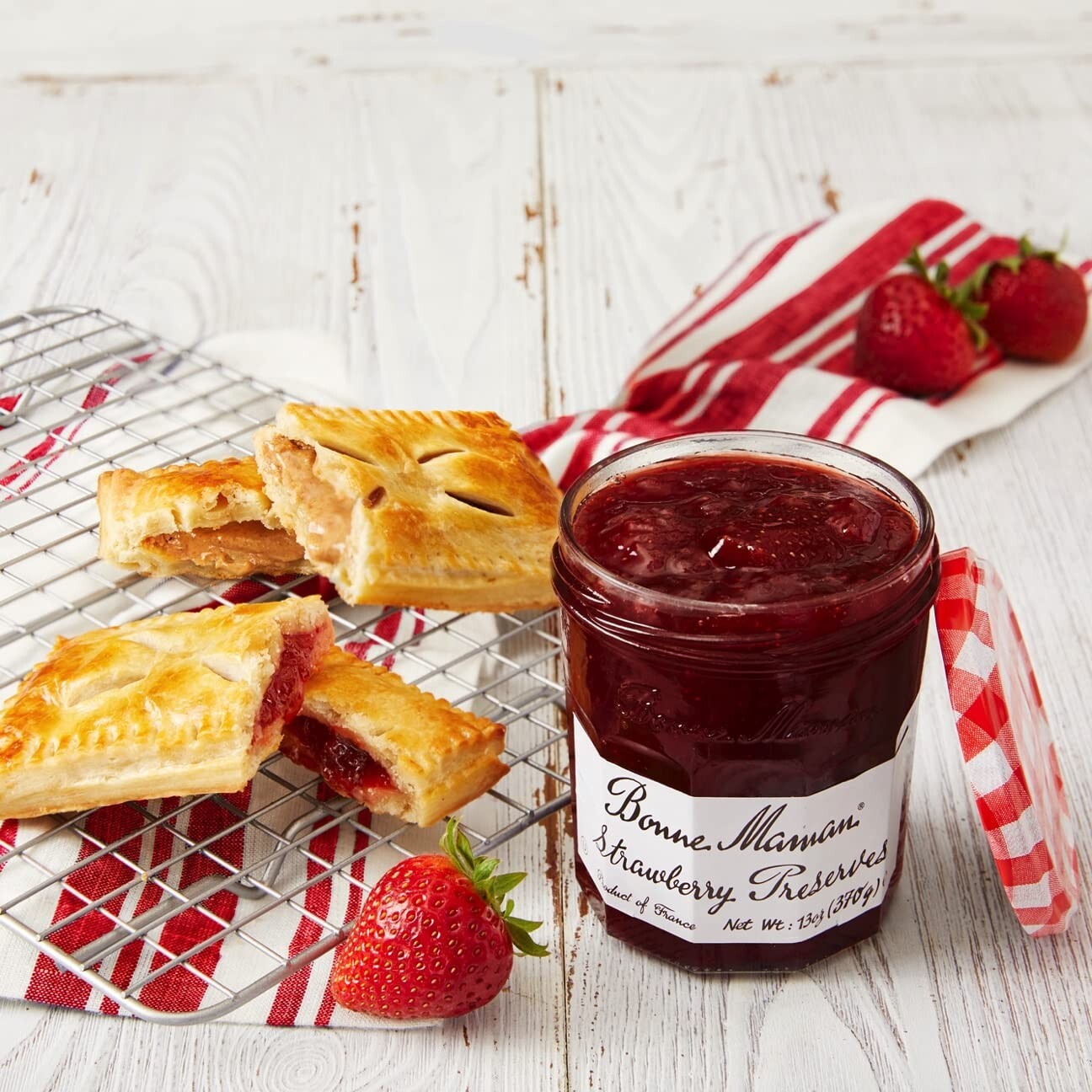 Delicious Natural Strawberry Preserves – 13 Oz Jars, Pack of 6 for Family Treats