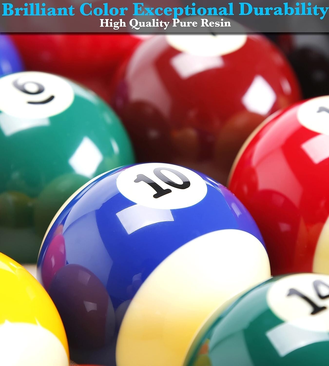 Standard Size Billiard Balls - Deluxe Resin, Ideal Holiday Gift for Pool Lovers