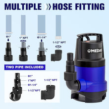 Load image into Gallery viewer, Lightweight Submersible Pump - 1HP, 3434 GPH with 31ft Lift for Versatile Use