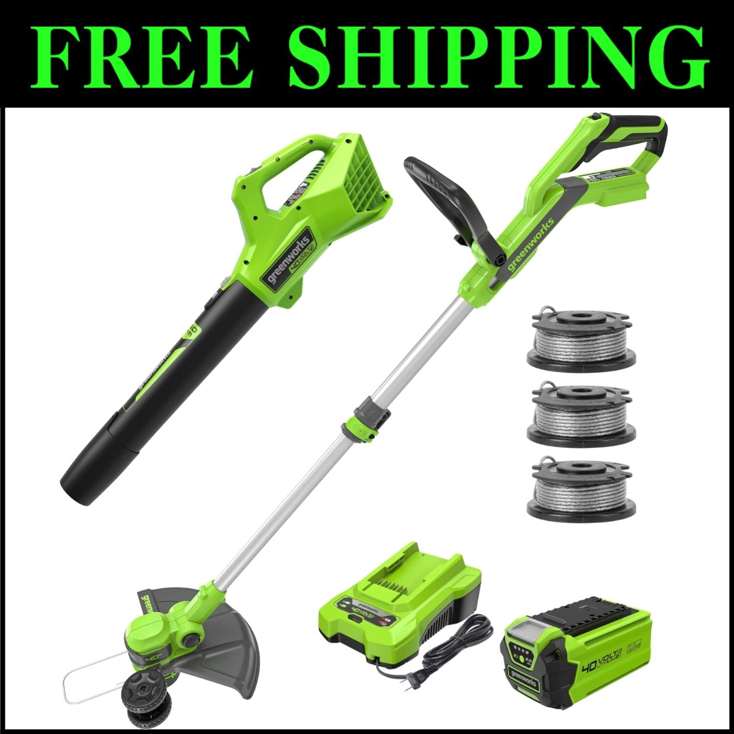 13-Inch Utility Trimmer and 350 CFM Blower Set with 2.0Ah Battery Included