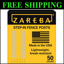 Load image into Gallery viewer, Versatile 50-Pack of 4-Foot White Step-In Fence Posts with Anti-Rotation Spike