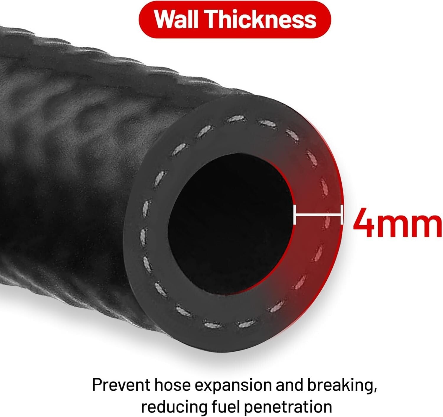 Premium 25FT NBR Fuel Hose - 150 PSI Push Lock for Diesel and Gas Applications