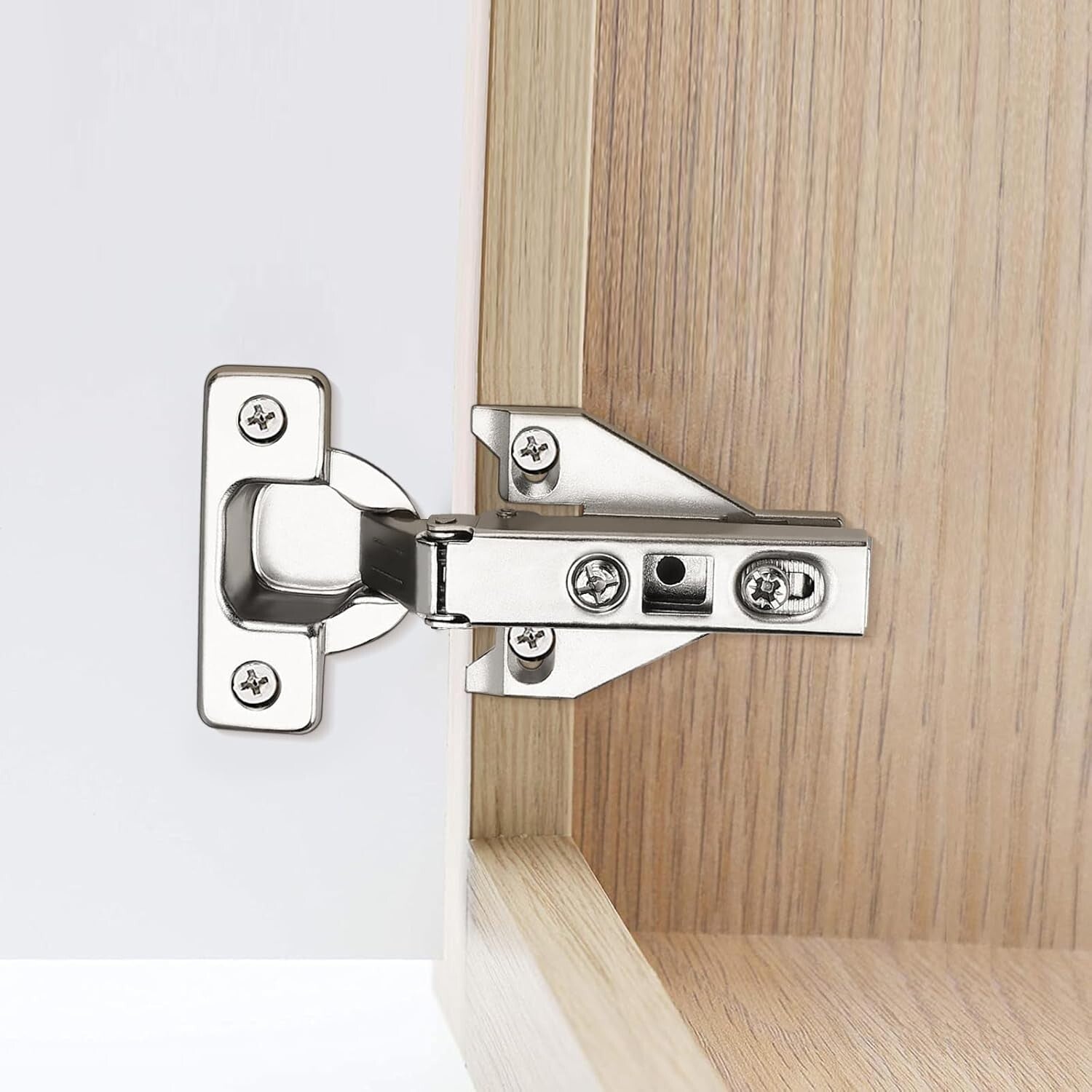 Durable Iron Concealed Hinges - 20 Pairs Satin Nickel Kitchen Cabinet Hardware