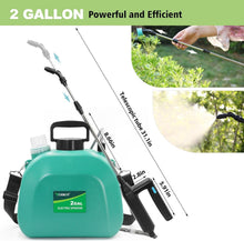 Load image into Gallery viewer, Durable 2-Gallon Garden Sprayer with Powerful Motor and 3 Easy-Change Nozzles
