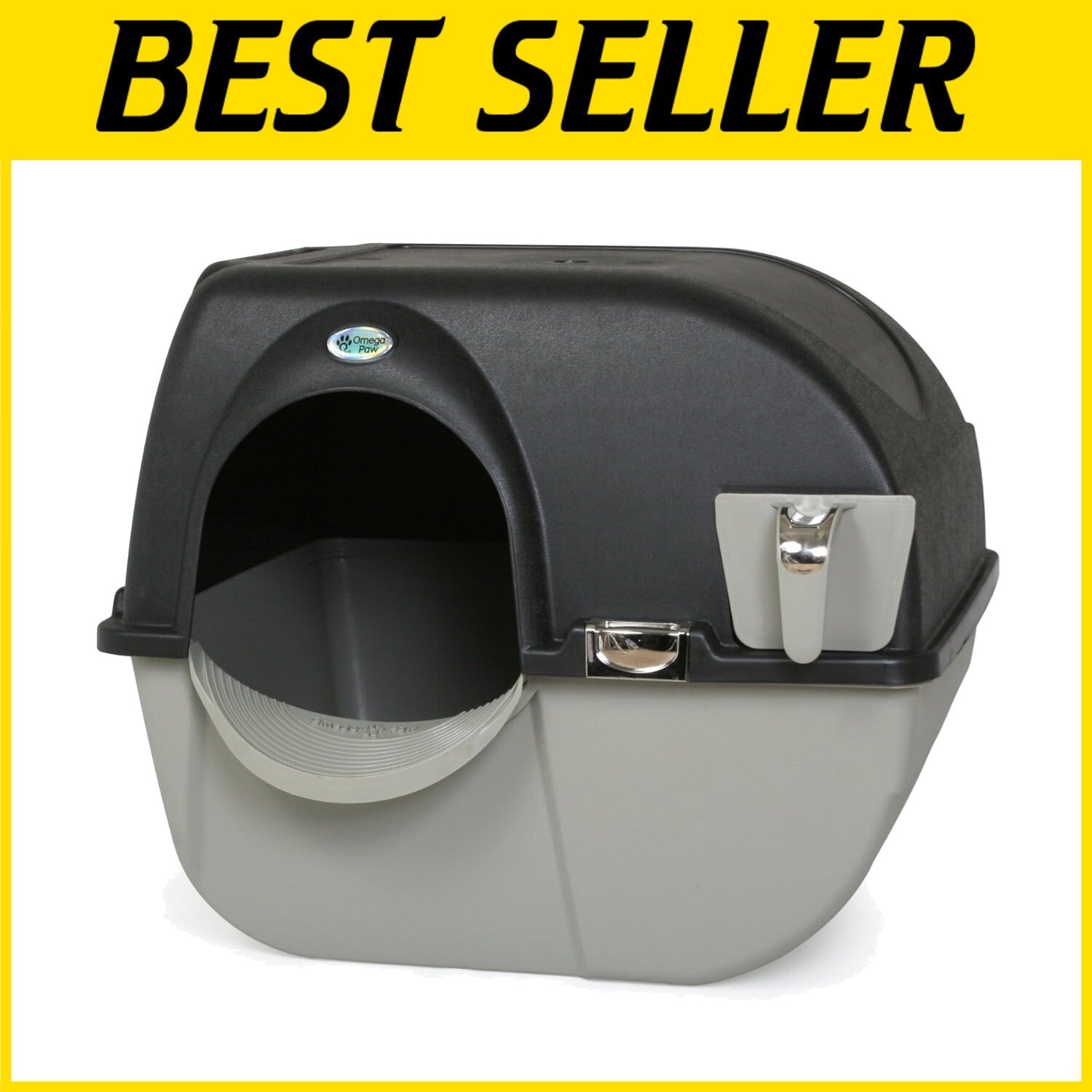 Elite Self-Cleaning Roll 'n Clean Litter Box – Midnight Black, Large Size