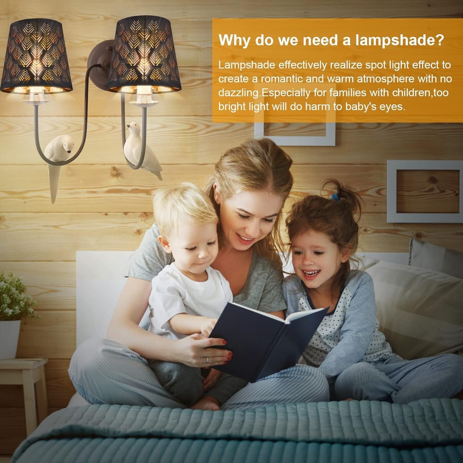 Flame Retardant Clip-On Lamp Shades Set - Laser Engraved Chandelier Design