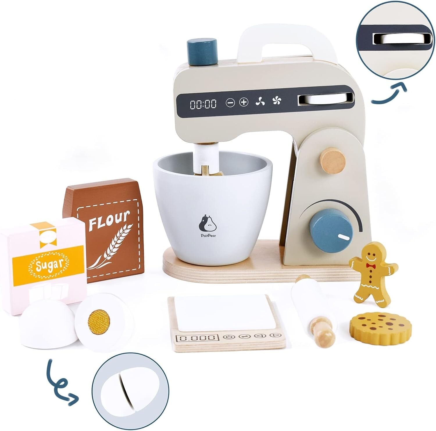 Realistic Rotary Mixer and Baking Accessories Set for Creative Kids