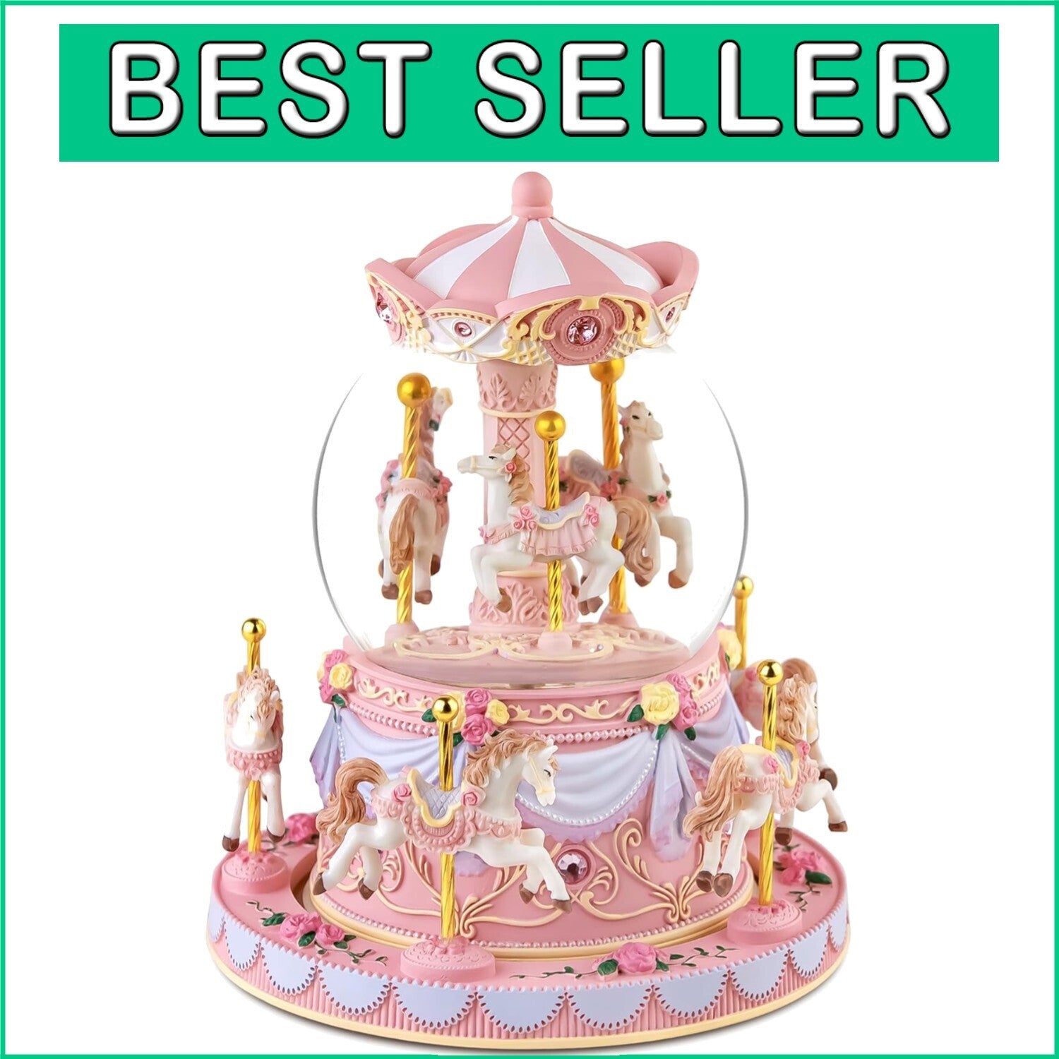 Enchanting Snow Globe Music Box: 'You Are My Sunshine' with Multi-Color Lights