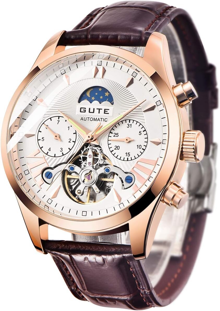 Men's Luminous Skeleton Watch - Automatic Mechanical & Water Resistant