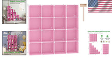 Load image into Gallery viewer, Modern 16-Cube Plastic Storage Organizer - Customizable Cherry Blossom Pink
