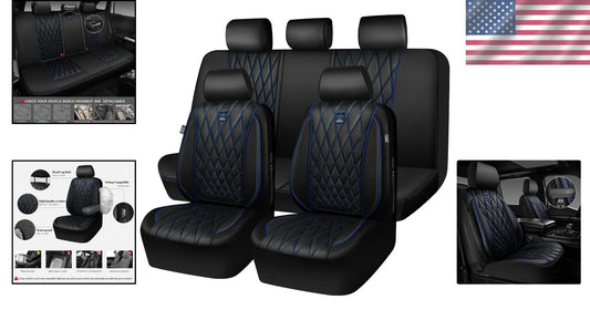 5-Seat Waterproof Faux Leather Covers with Anti-Slip Design for SUVs and More