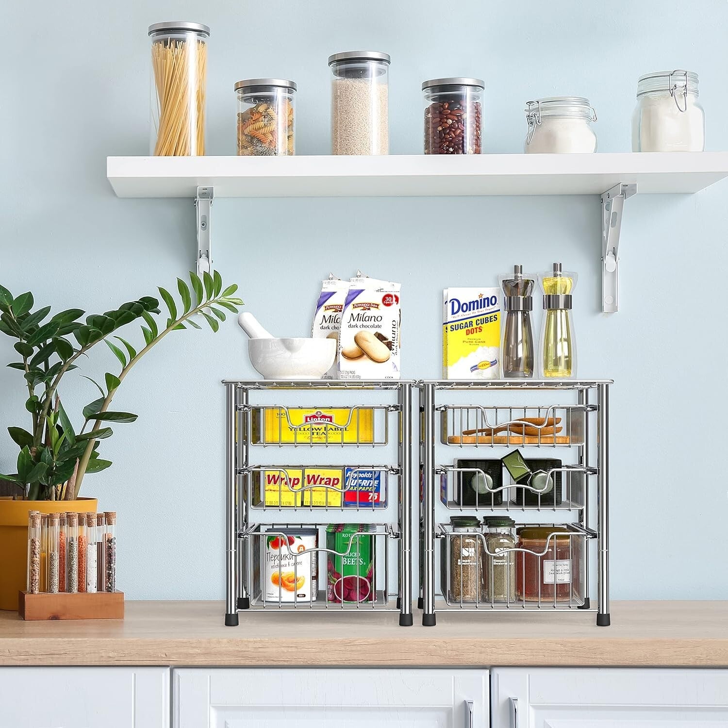 Elegant Metal 3-Tier Sliding Organizer with Chrome Finish for Sinks & Cabinets