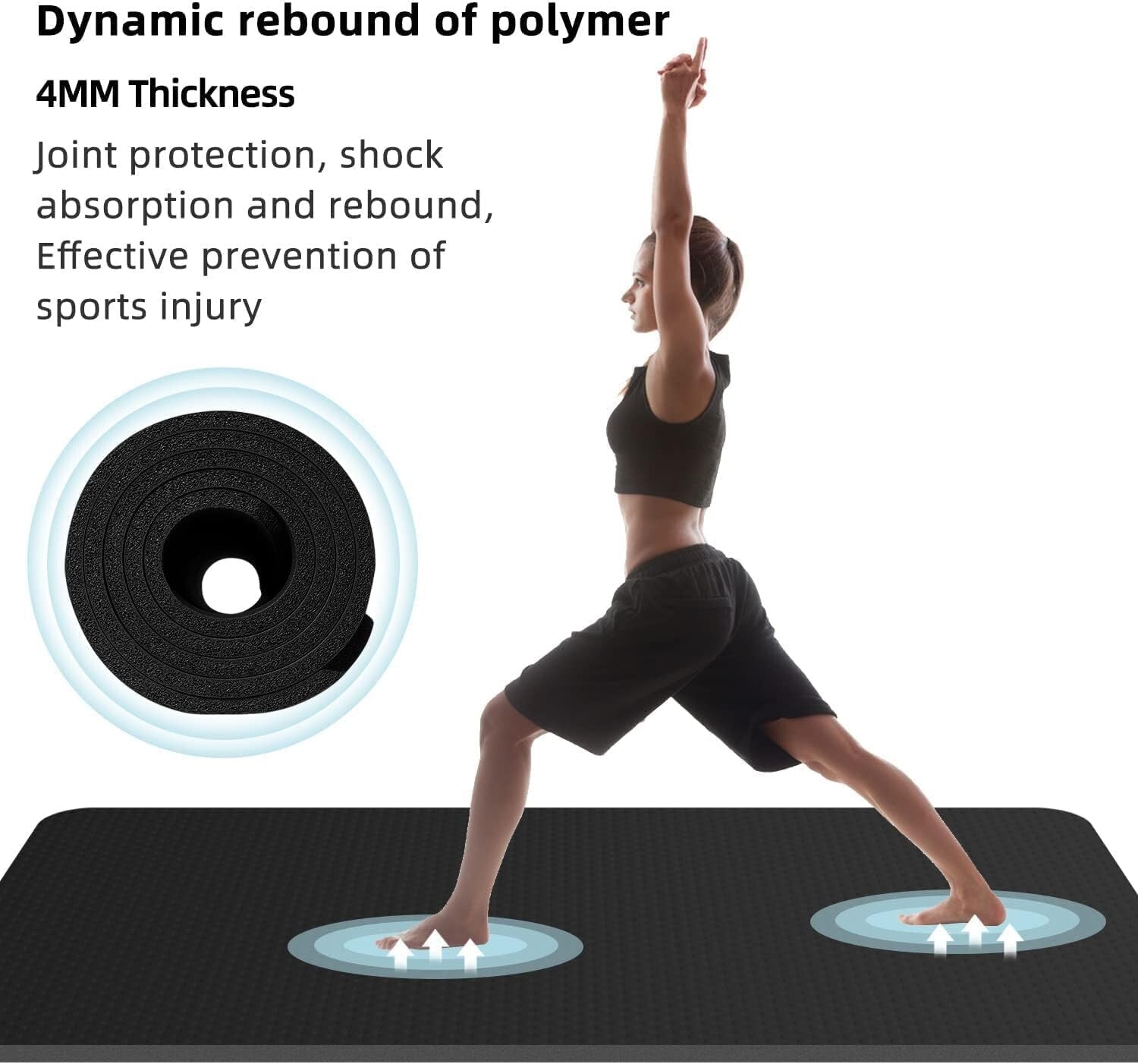 Durable PVC Exercise Mat - Noise-Reducing Workout Surface 96"L x 32"W