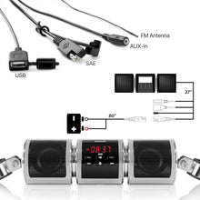 Load image into Gallery viewer, Dual 7/8-1.25 in. Handlebar Bluetooth Speakers with USB &amp; FM for Adventure Bikes