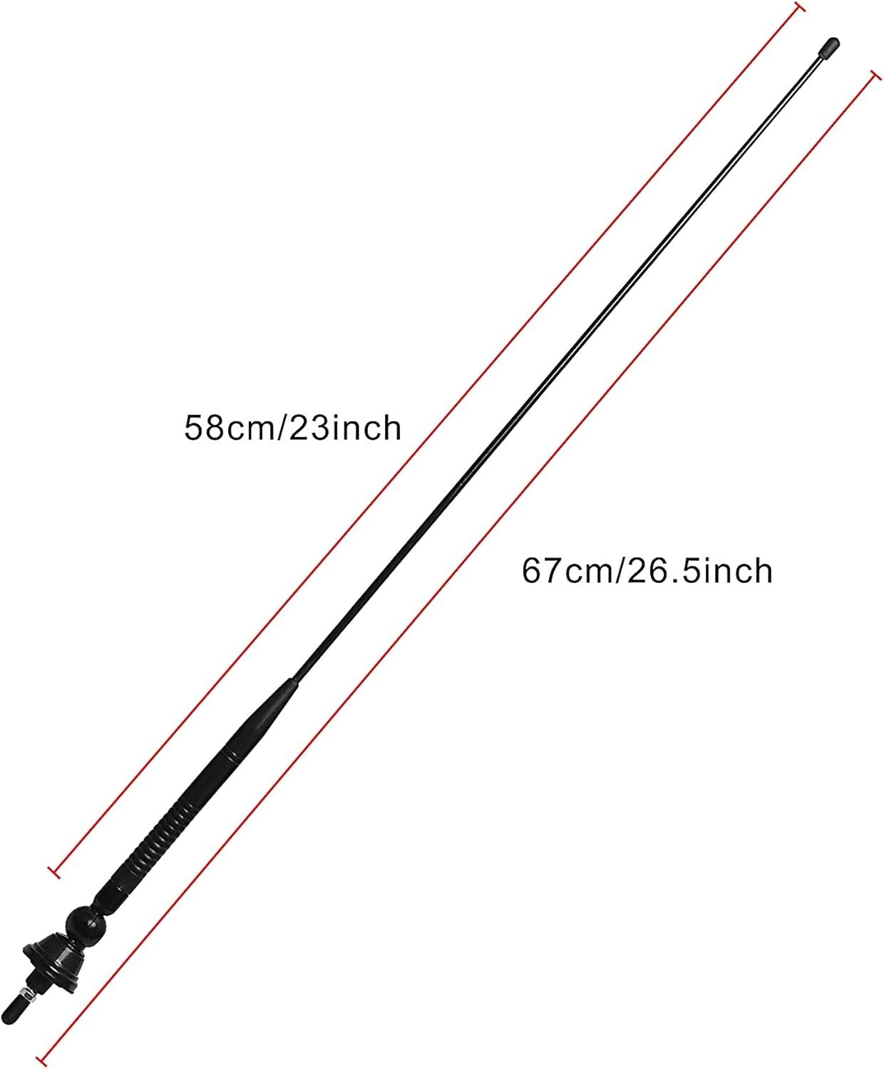 Durable 26.5-Inch Black Marine Radio Antenna for Cars & Boats – 15 Mile Range