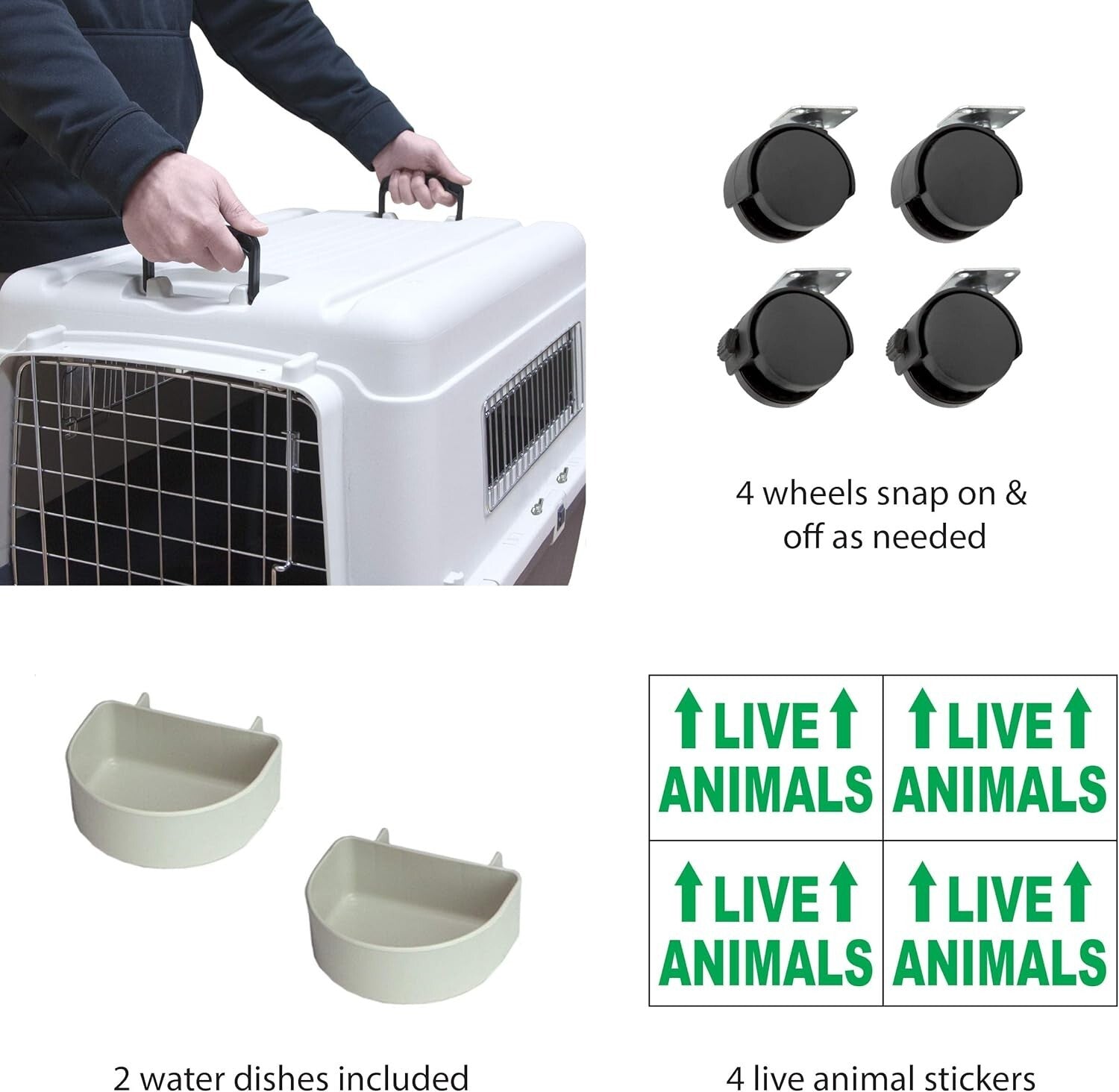 Spacious 39.5 Inch XXL Plastic Dog Crate with Easy Assembly & Transport