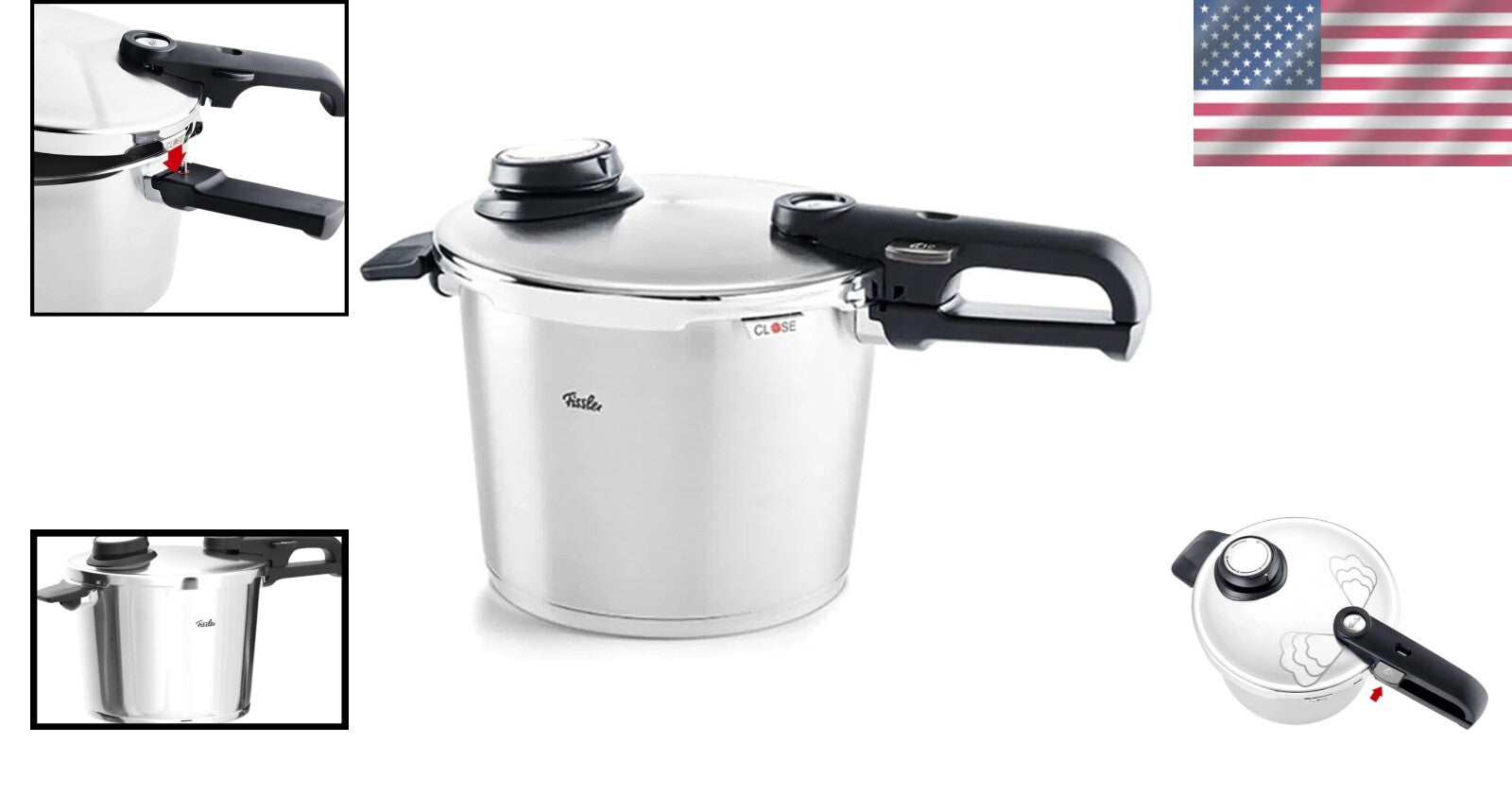 6.3 Quart Stainless Steel Pressure Cooker with Steamer Insert & Touch Control