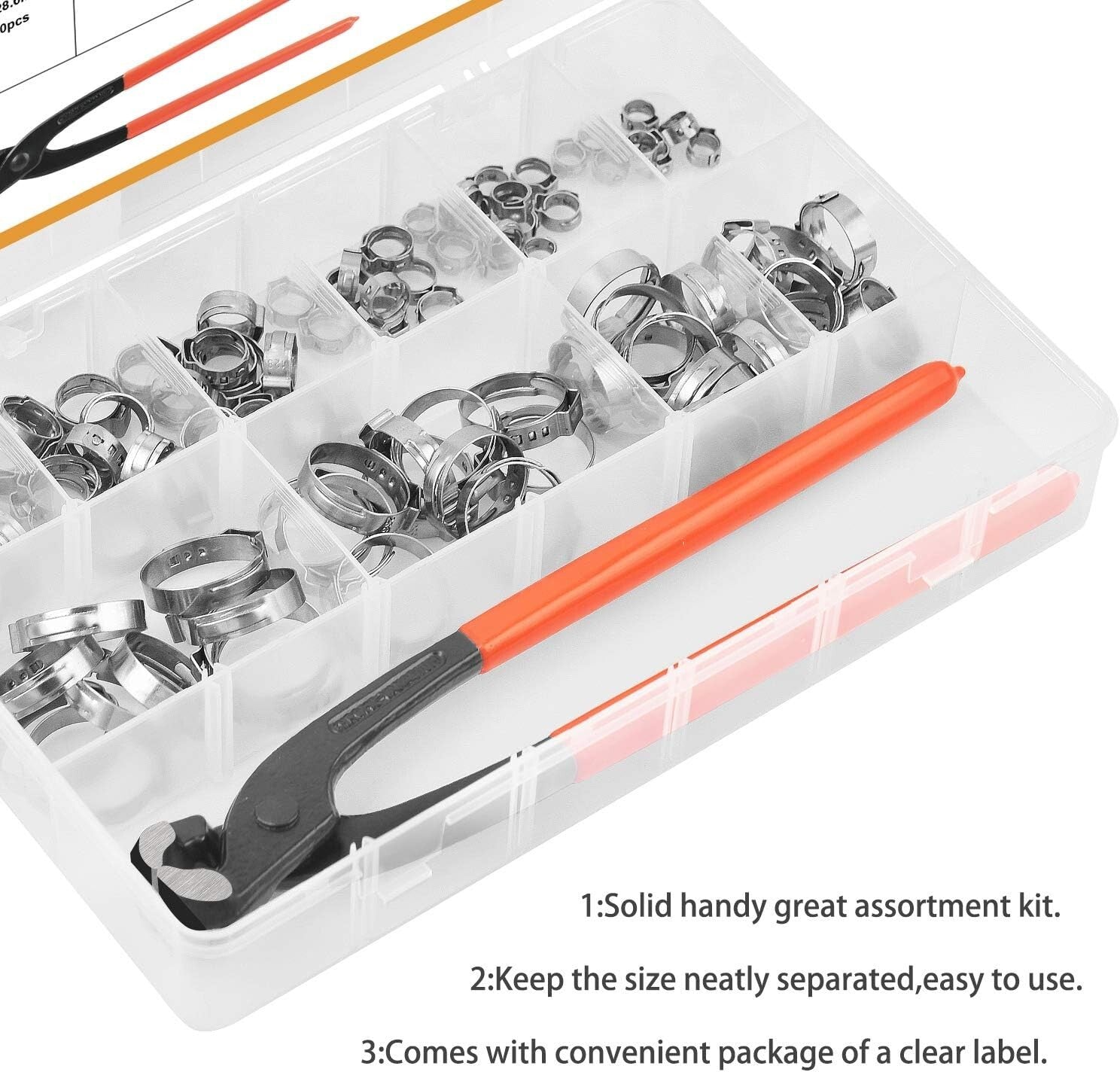 Comprehensive 115Pcs Hose Clamp Kit for Automotive and Plumbing Applications
