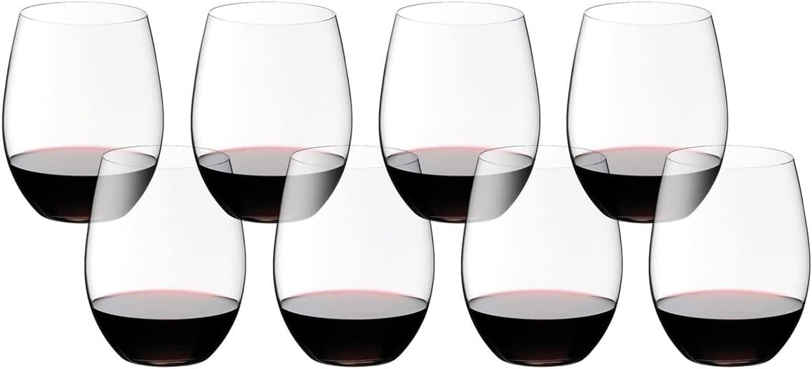 Set of 8 Modern Crystal Wine Glasses for Cabernet & Merlot - Eco-Friendly Choice