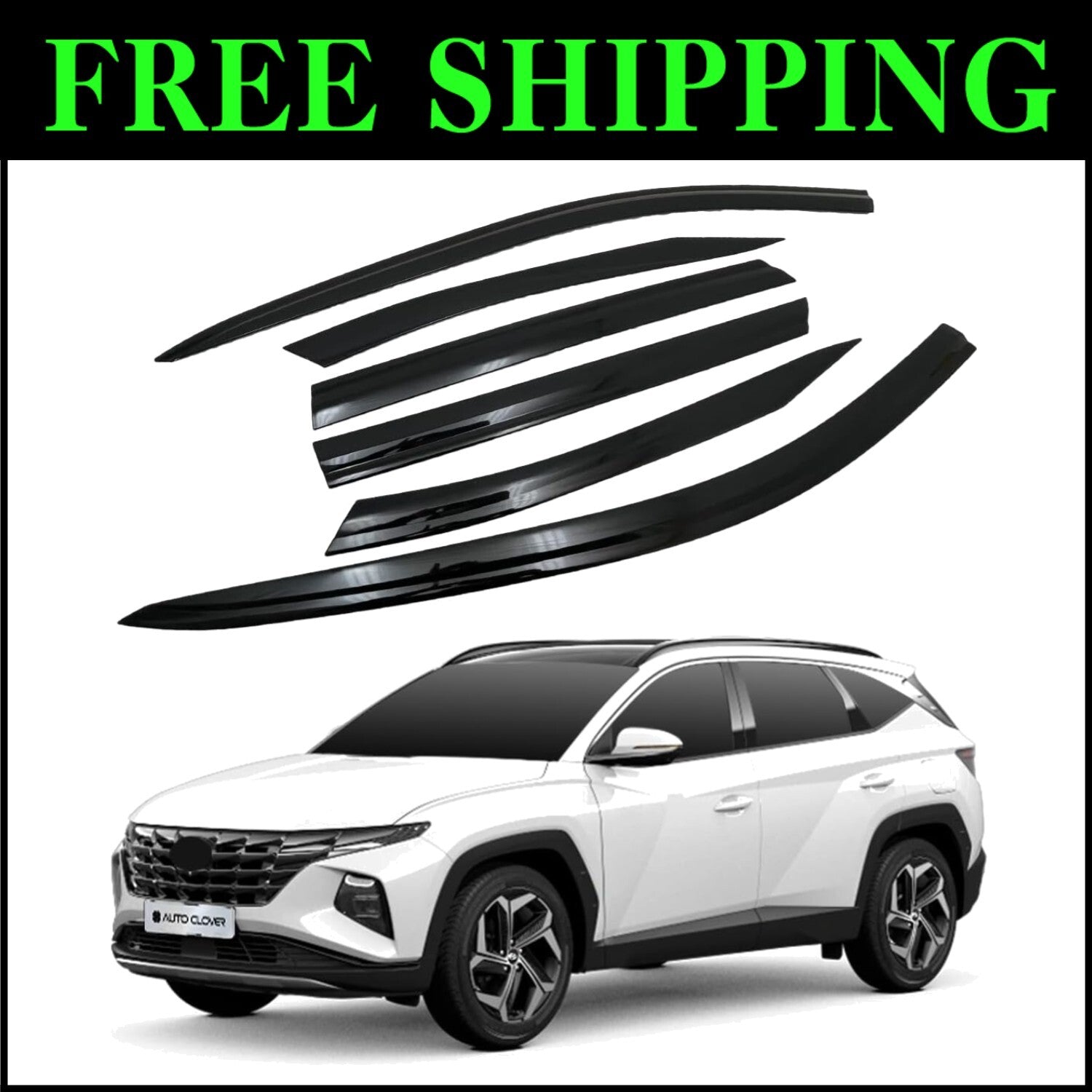 6-Pc Smoked Window Visors for 2022-2025 Cars - Easy Self-Adhesive Installation