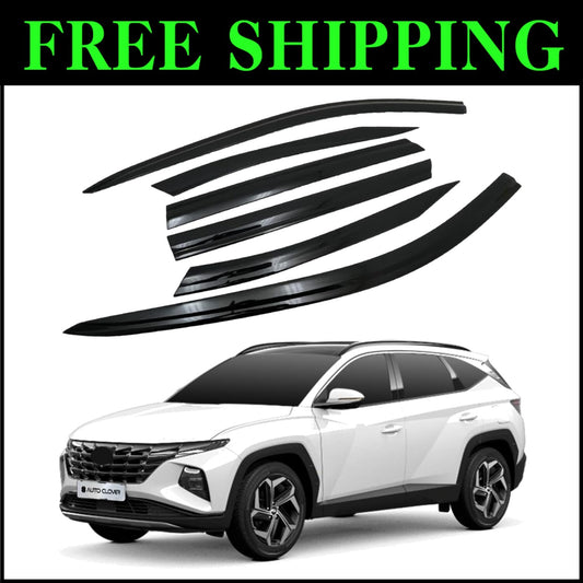 6-Pc Smoked Window Visors for 2022-2025 Cars - Easy Self-Adhesive Installation