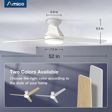 Load image into Gallery viewer, 52-Inch Modern Ceiling Fan with Lights &amp; Remote Control - Dimmable &amp; Reversible