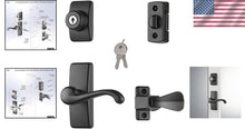 Load image into Gallery viewer, Durable Matte Black Door Lever Set with Keyed Deadbolt Lock - Easy Installation