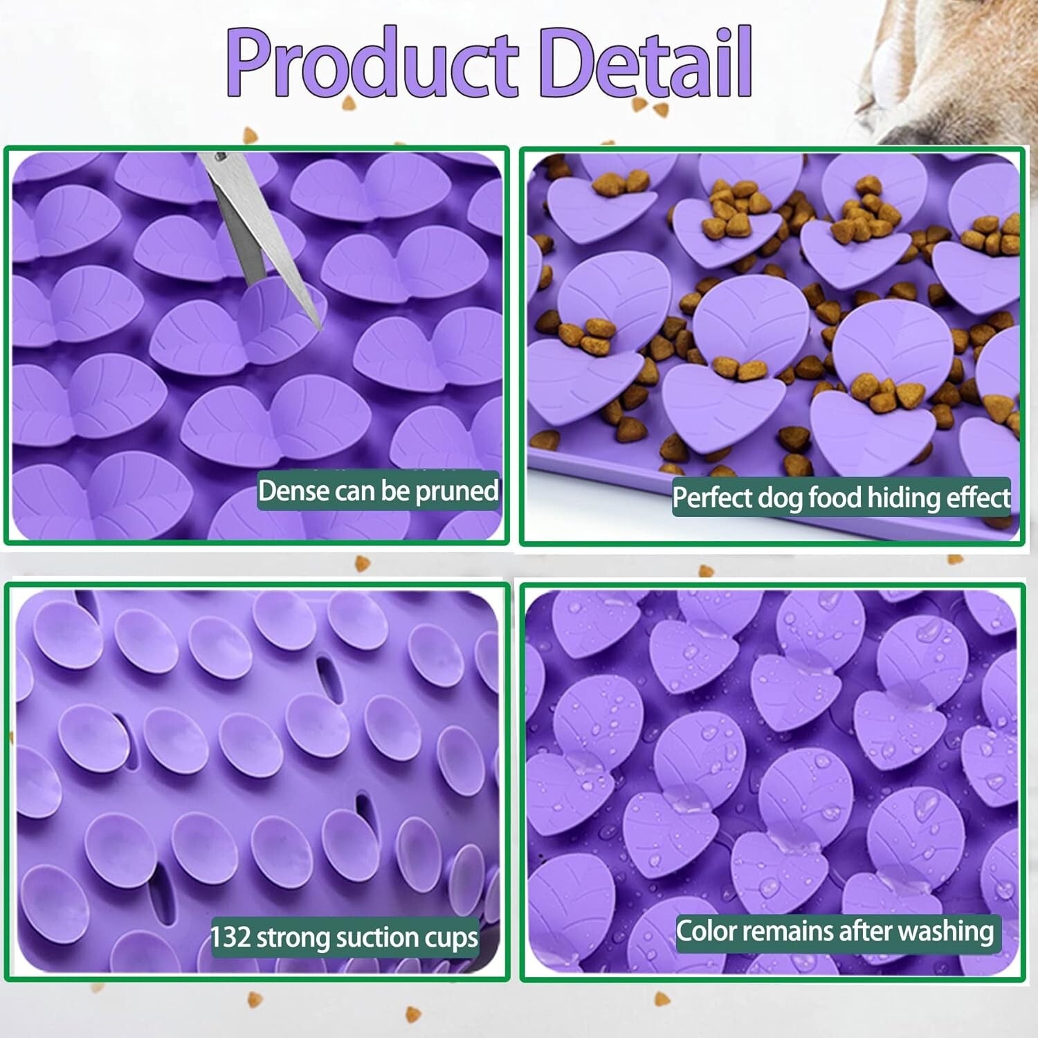 Interactive Snuffle Mat for Large Dogs - Silicone Slow Feeder, 16.3”X16.3”