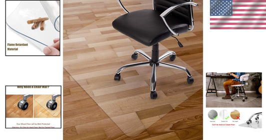 Versatile Hard Floor Chair Mat - 48" x 30" Rectangle - Non-Toxic PVC Protection