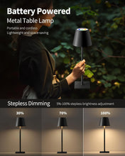 Load image into Gallery viewer, 2 Pack Portable Cordless Table Lamp with RGB Stepless Dimming - 14.2 Inch Black