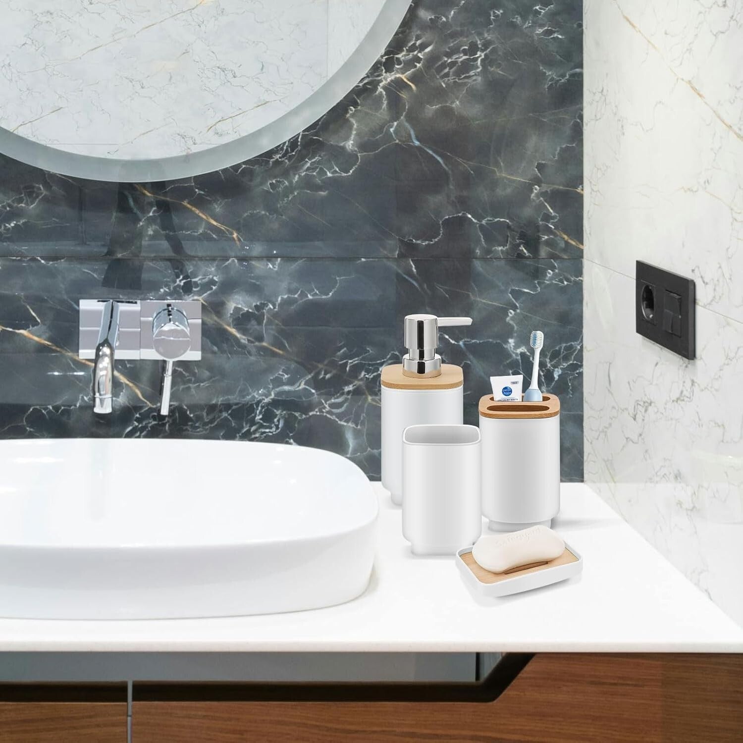 Durable and Stylish 11-Piece White Bathroom Essentials - Perfect Gift Option