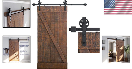 6FT Heavy-Duty Barn Door Sliding Hardware with Easy Installation Guide