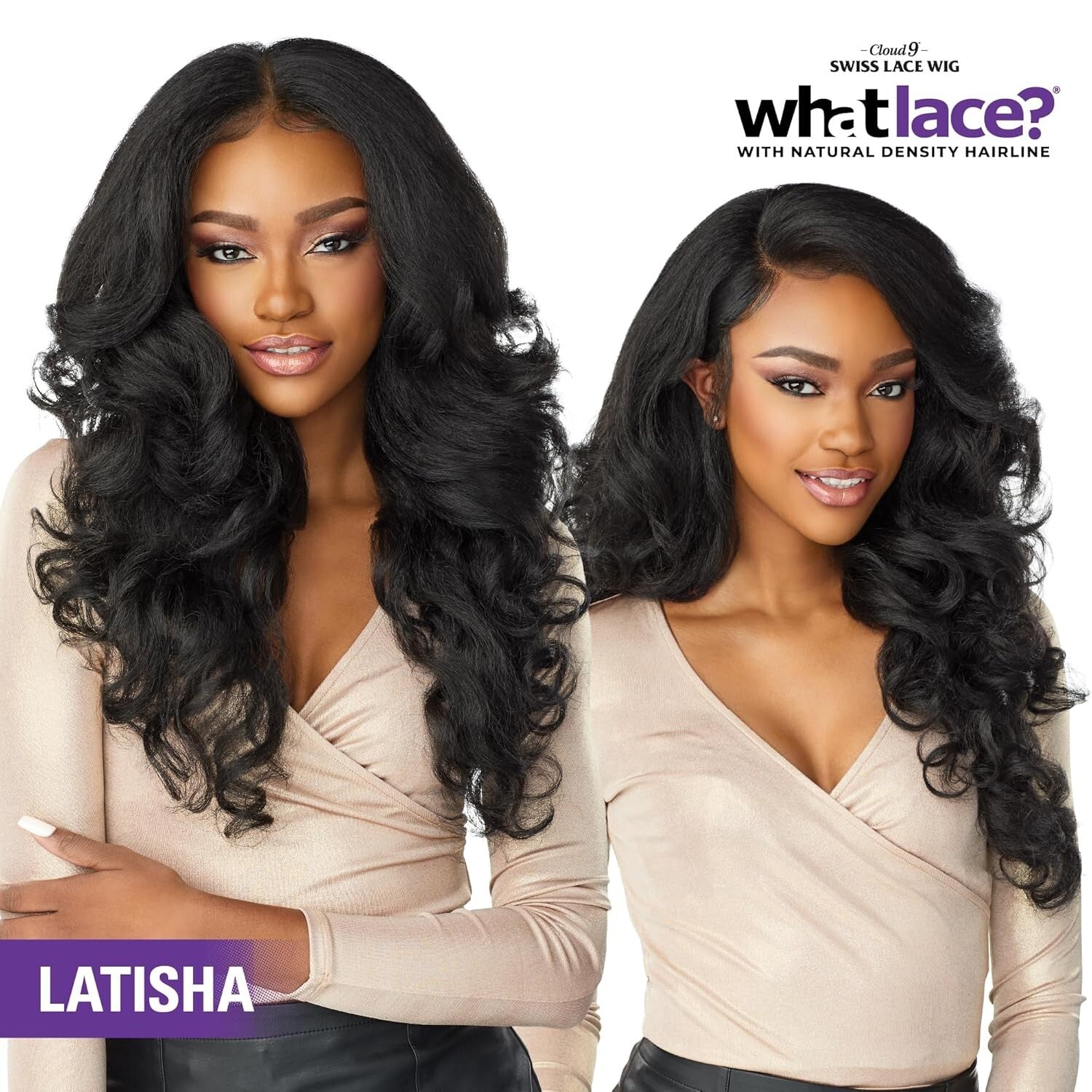 What Lace 13X6 Glueless Synthetic Wig with Pre-Plucked Hairline in Off Black 1B