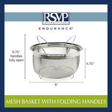 Load image into Gallery viewer, Versatile 3-Quart Stainless Steel Mesh Colander with Folding Handles - Pack of 4