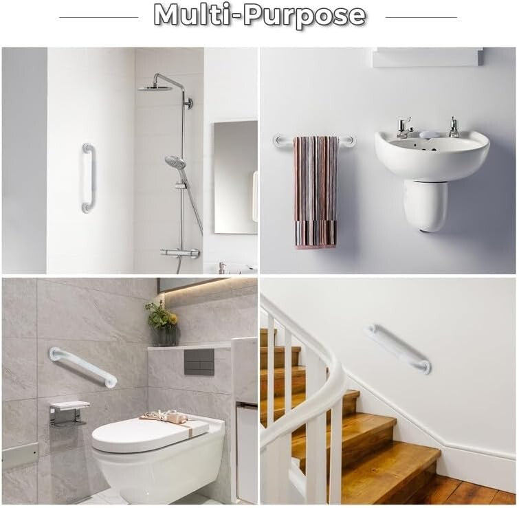 Durable 24-Inch Stainless Steel Grab Bars for Showers - Maximum 500 lbs Capacity