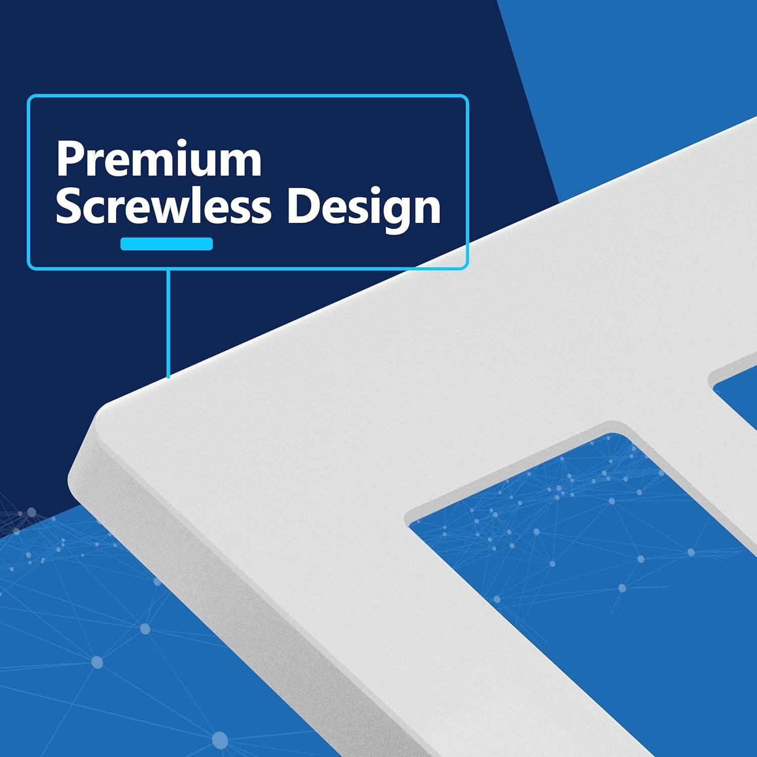 10 Pack Matte Finish Screwless Double Decorator Wall Plates - White Aesthetic