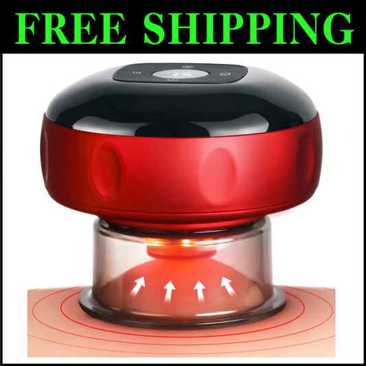 5-in-1 Electric Cupping Therapy Set with 20-Level Temperature Control and Red...