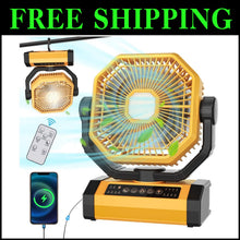 Load image into Gallery viewer, Stylish 20000mAh Camping Fan - Oscillating, Quiet, with Power Bank Function