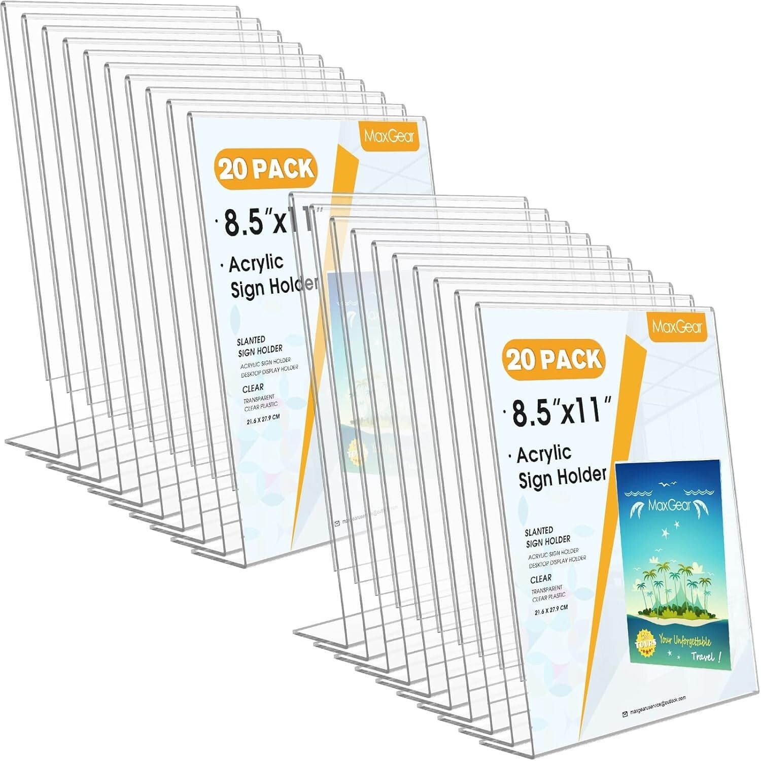 Durable Acrylic Sign Holders 8.5x11 - Slant Back Style for Professional Displays