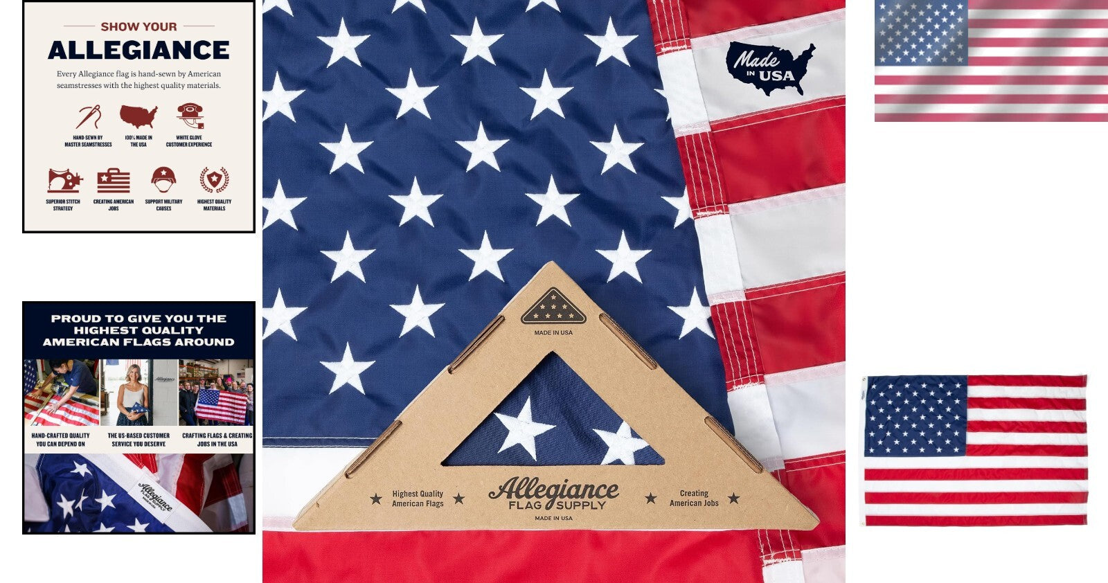 Durable 3' x 5' American Flag – Locally-Sourced, Double Stitching, Embroidered