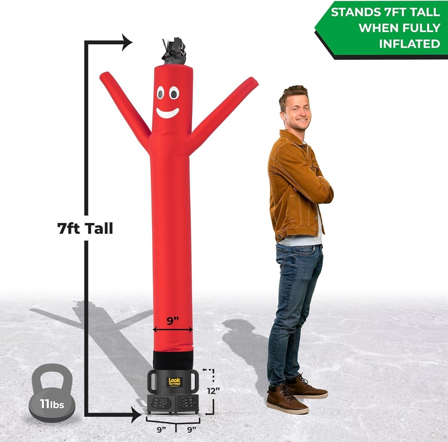 7ft Inflatable Tube Man - Wacky Waving Air Dancer with Weather-Resistant Blower