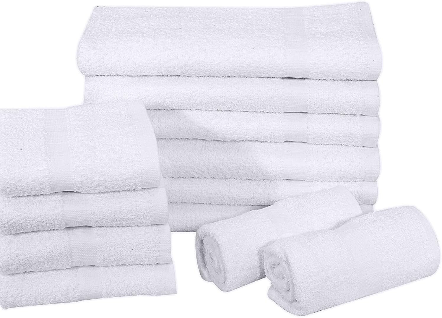Basic 60 Count Hand Towels - Soft & Durable White 15x25 for Everyday Use