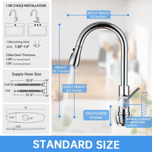 Load image into Gallery viewer, Versatile Kitchen Faucet with 360-Degree Swivel and 3-Function Pull-Down Sprayer