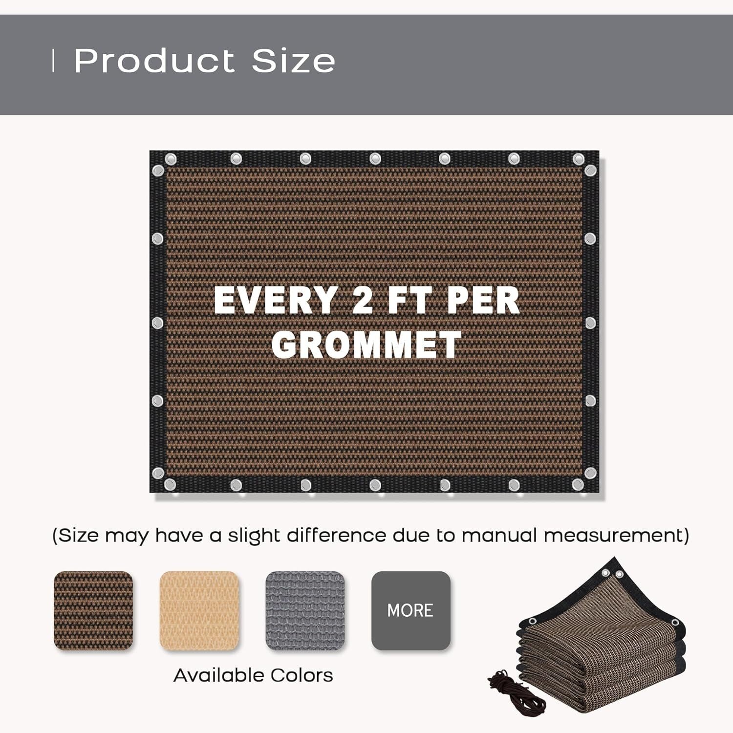 Versatile 8x10 FT Privacy Shade Fabric with Double Grommets for Outdoor Spaces