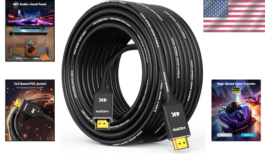 Versatile 150ft HDMI Fiber Optic Cable - Supports 4K@60Hz for Strong Connections