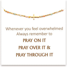 Load image into Gallery viewer, Pray On It Gold-Plated Sterling Silver Cross Bracelet - Perfect Christian Gift